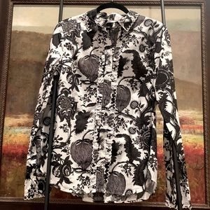 J. Crew NWT Black & White Floral Top
